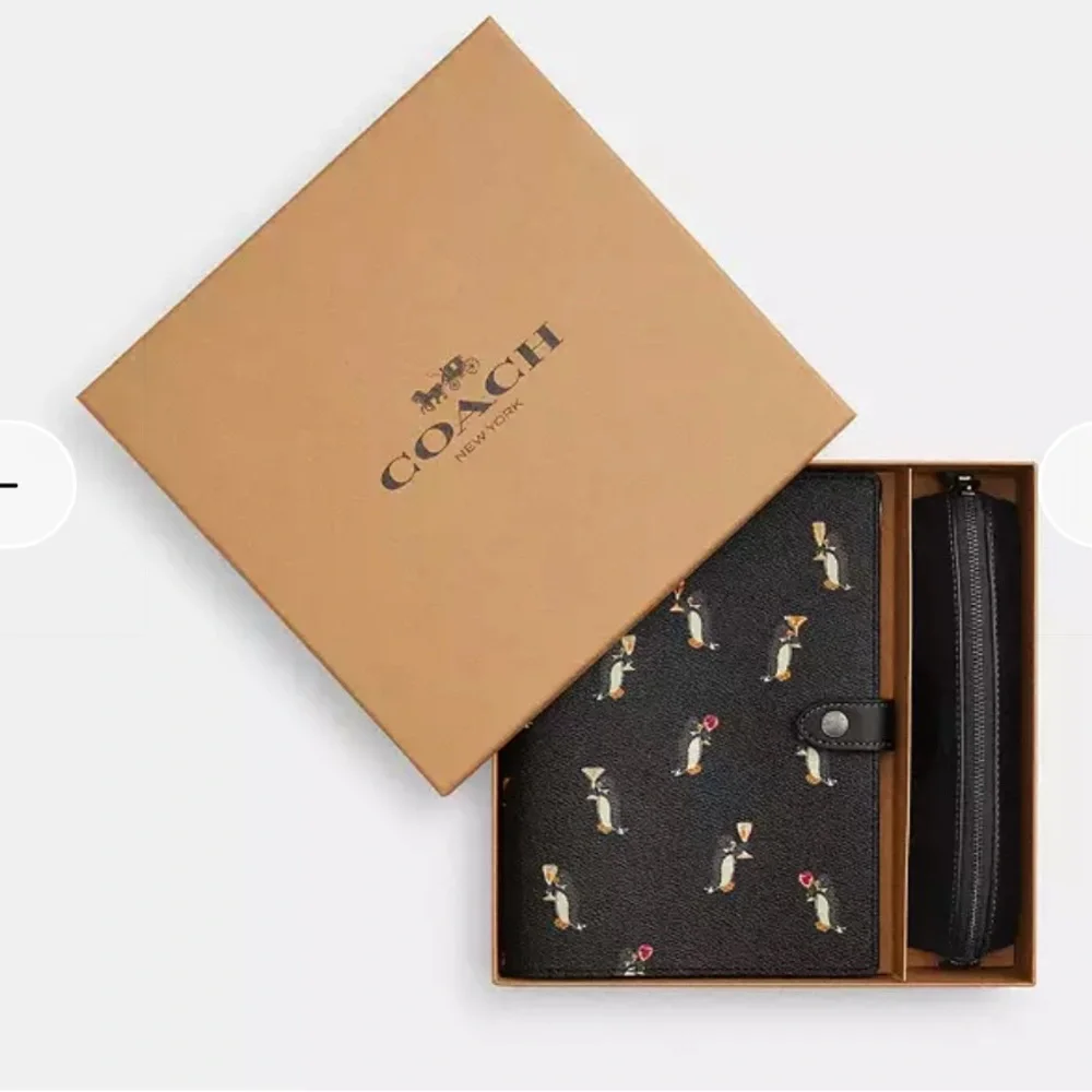 Coach Boxed  Notebook And Pencil Case Set With Penguin Print-CCP98